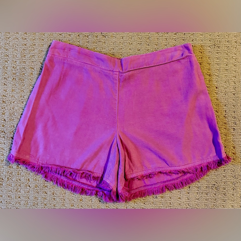 Maven West High Waist Lilac Pull-On Frayed Shorts, Sz L